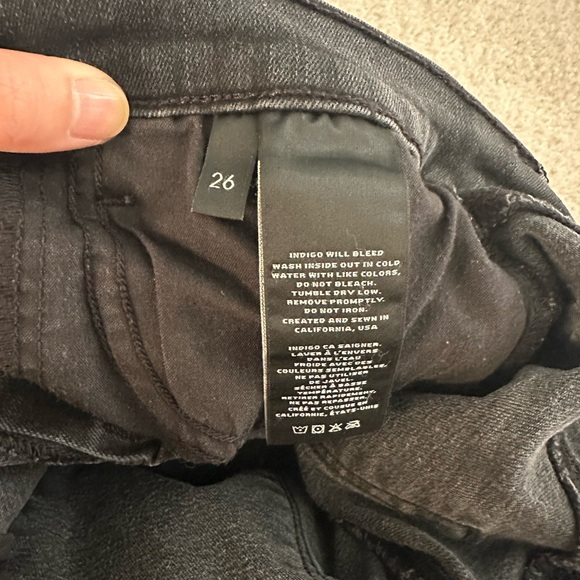 J Brand Black Distressed Cigarette Leg Denim - Sz 26 - Picture 7 of 11